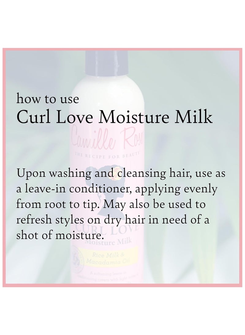 Curl Love Moisture Milk 8oz Hydrating Leave-In for Soft & Defined Curls Vanilla Scent