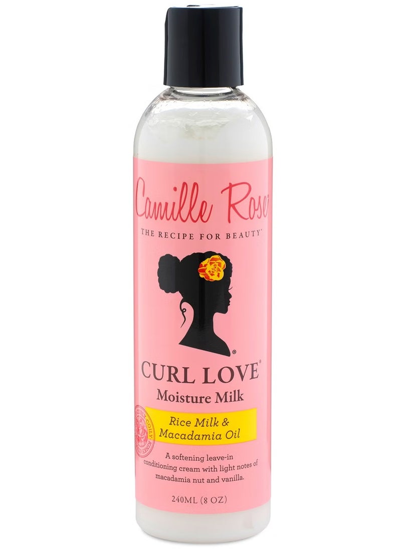 Curl Love Moisture Milk 8oz Hydrating Leave-In for Soft & Defined Curls Vanilla Scent