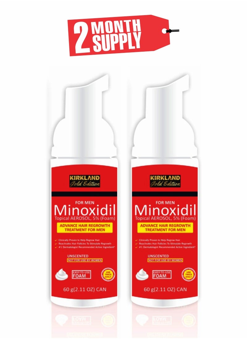 Minoxidil Gold Edition Foam – The Ultimate Hair Loss Solution Red - Pack of 2