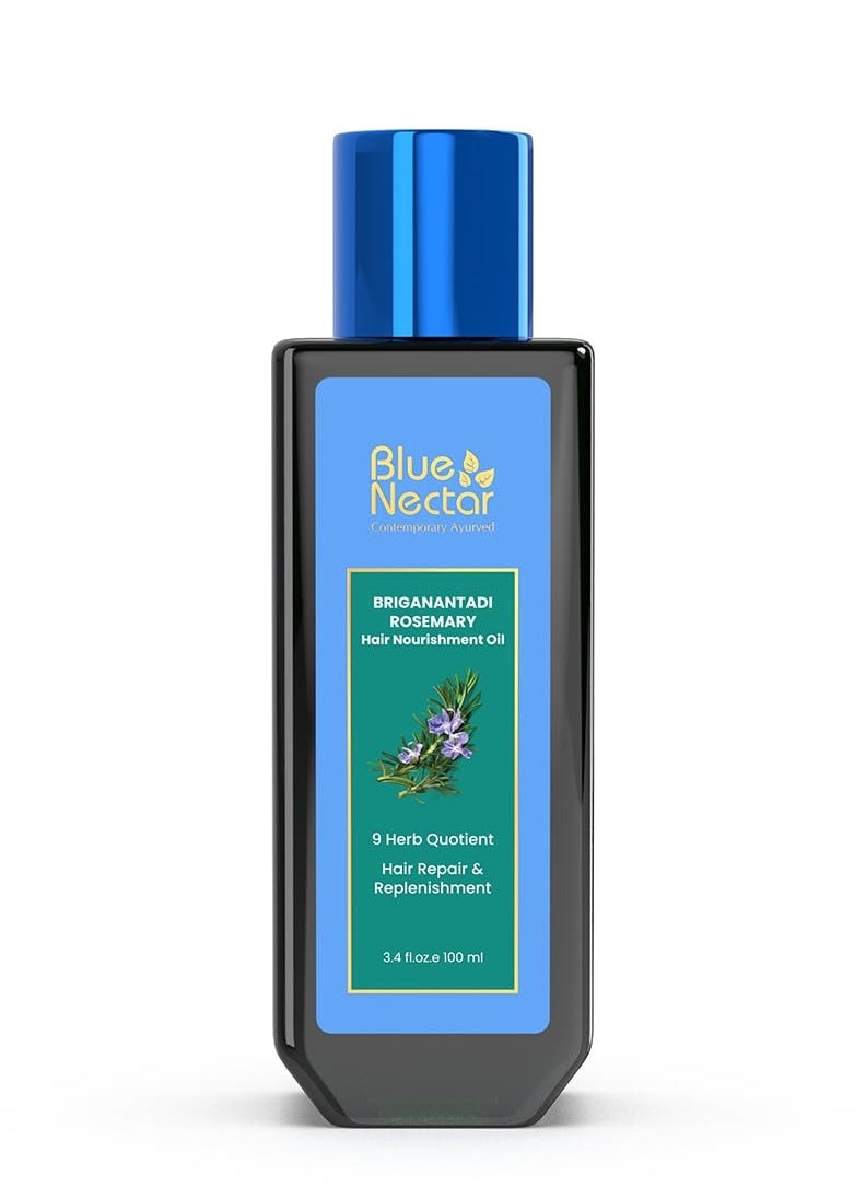 Rosemary Oil for Hair Growth with Bhringraj Oil Natural Alternative for Redensyl Non-Sticky Ayurvedic Hair Oil with Amla 9 Herbs 100ml   Visit the Blue Nectar Store