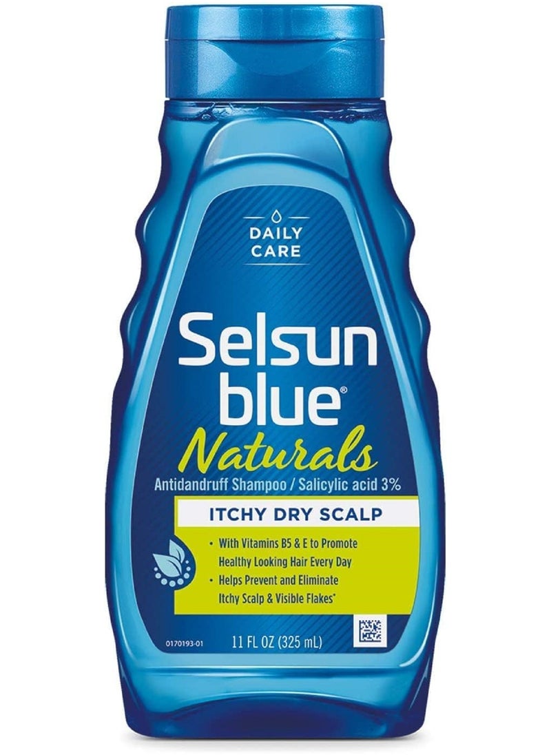 Selsun Blue Shampoo Naturals Dandruff Itchy Dry Scalp 11 Ounce (325ml)