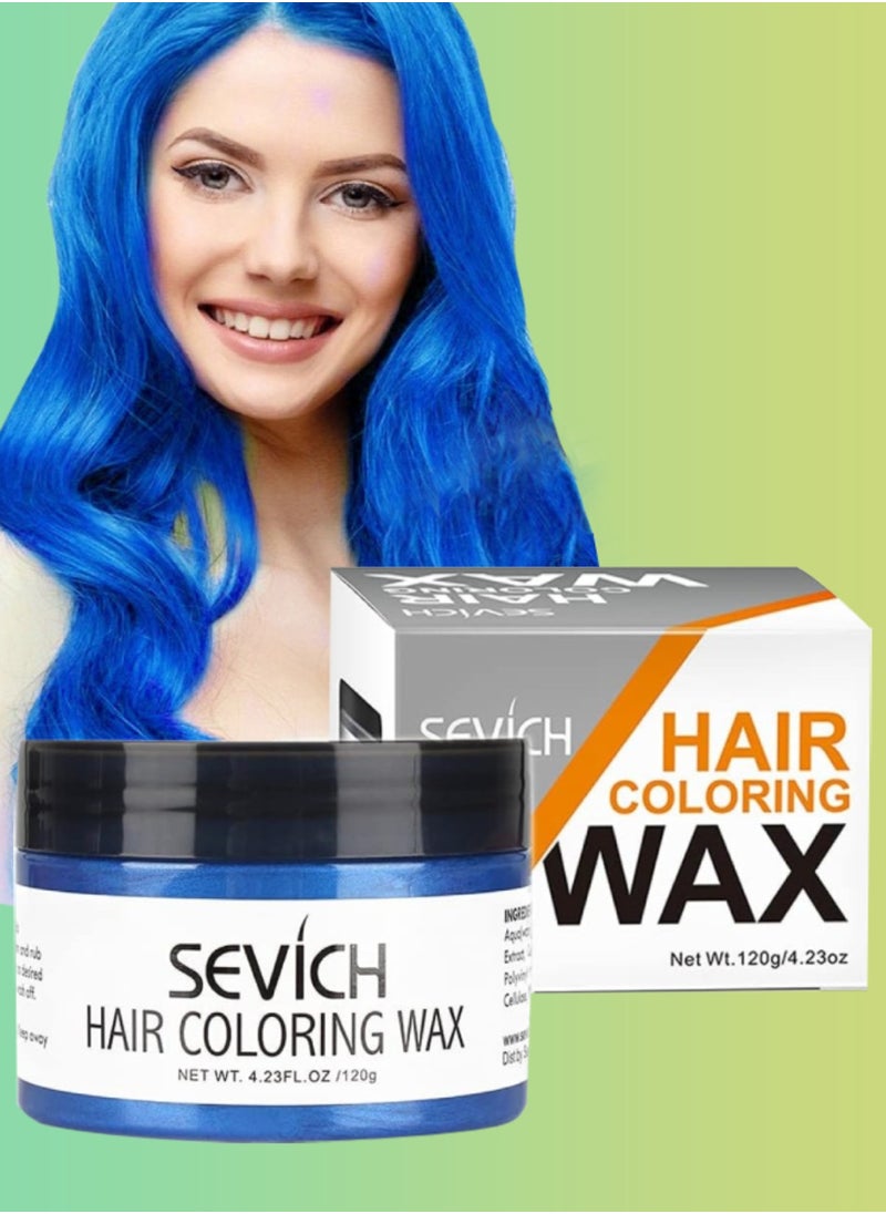 120g Hair Coloring Wax Hair Color Material for Temporary Hair Color Hair Dye Coloring Wax Washable Natural Instant Hair Color Cream Temporary Hair Dye Wax Hair Style Dye Mud Blue