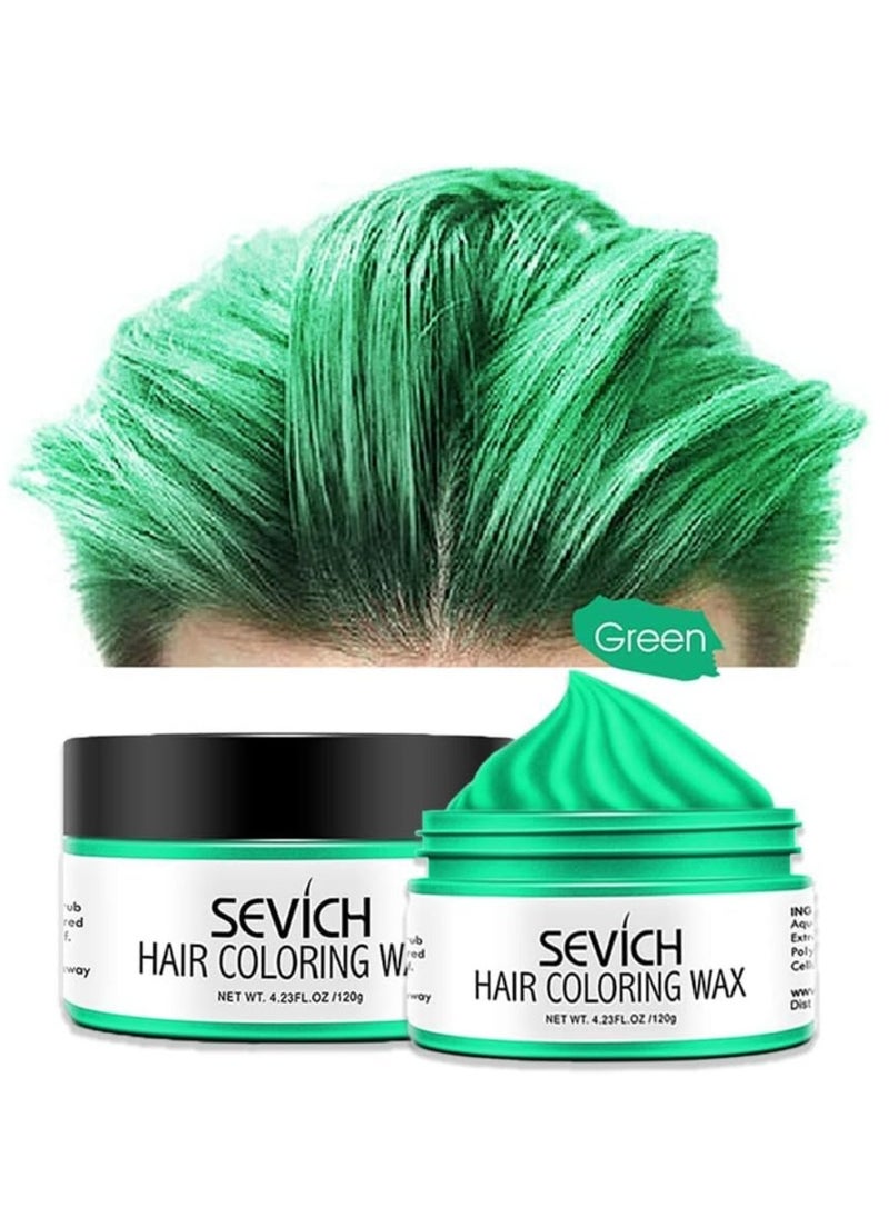 120g Hair Coloring Wax Hair Style Dye Mud Hair Color Material for Temporary Hair Color Hair Dye Coloring Wax Washable Natural Instant Hair Color Cream Temporary Hair Dye Wax Green