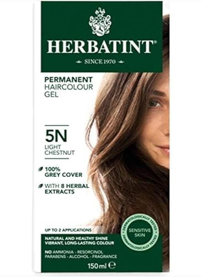 Permanent Haircolor Gel, 5N Light Chestnut (5N) 4.56 Fl Oz