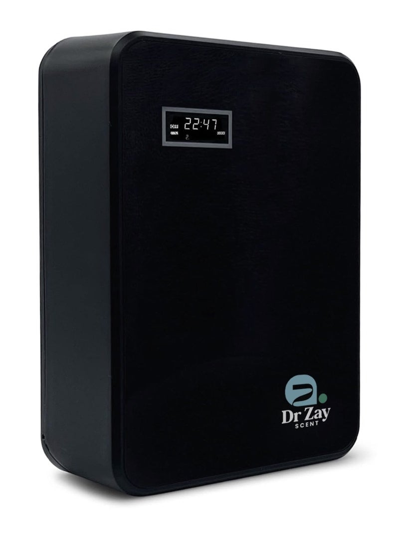 Dr. Zay Scent Smart Fragrance Diffuser Machine – Aromatherapy Diffuser with Digital Clock Display, 400-500 Sq. Meter Coverage, Ideal for Bedrooms & Living Rooms – Black