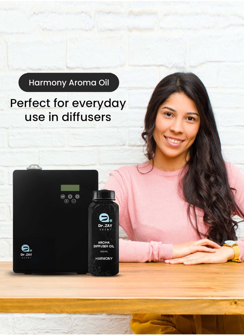 Dr. Zay Scent Dr Diffuser Aroma Oil Harmony– 500ml | Oriental Velvet Cedar & Citrus Aromatic Experience | Perfect for Offices, Homes, Shops, Hotel Rooms & Small Lobbies | Made in the UK