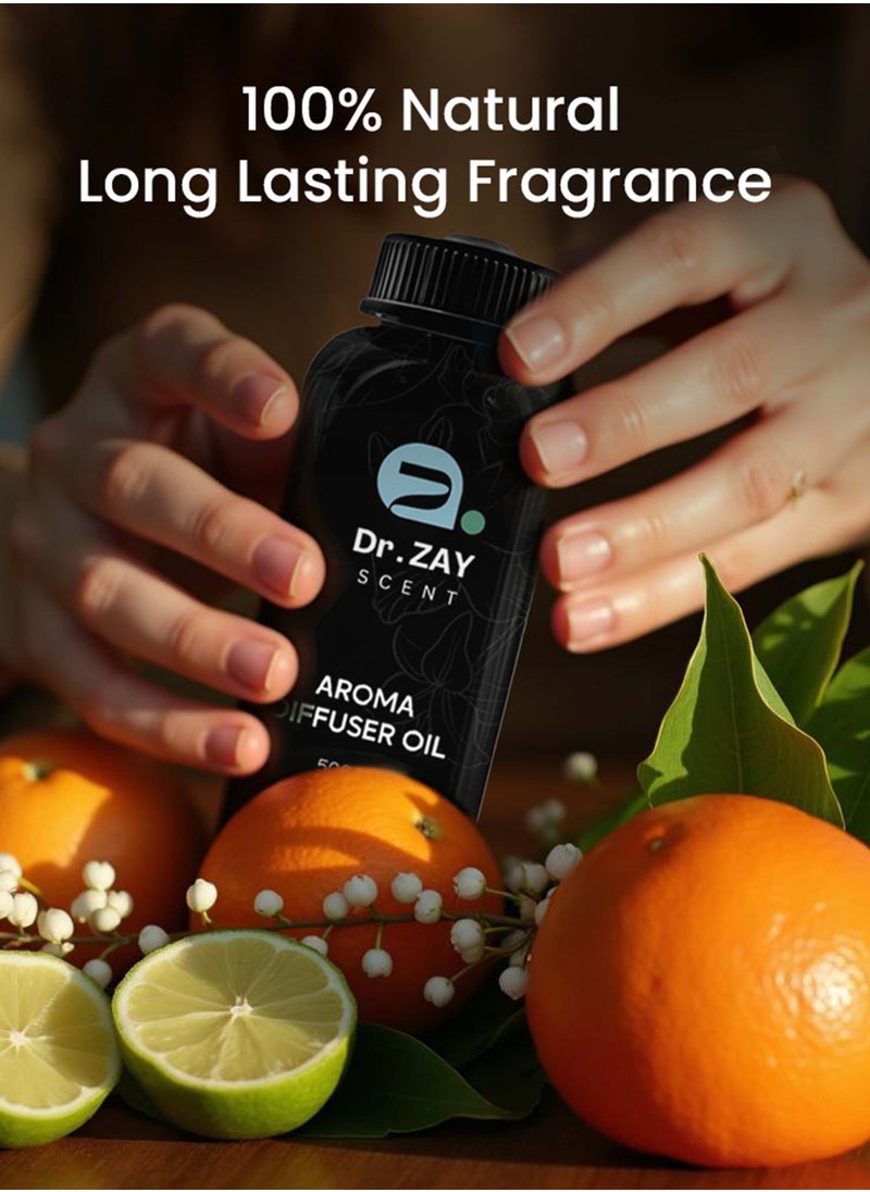 Dr Zay Scent Diffuser Aroma - Passion (500ml) | Perfume Choice of Lime, Mandarin, Lily of the Valley & Bois de Rose | Perfect for home, hotels, offices & SPA | Made in the UK