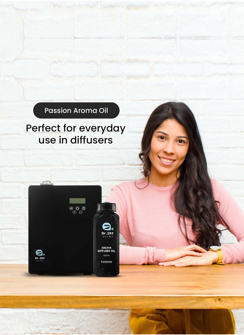 Dr Zay Scent Diffuser Aroma - Passion (500ml) | Perfume Choice of Lime, Mandarin, Lily of the Valley & Bois de Rose | Perfect for home, hotels, offices & SPA | Made in the UK
