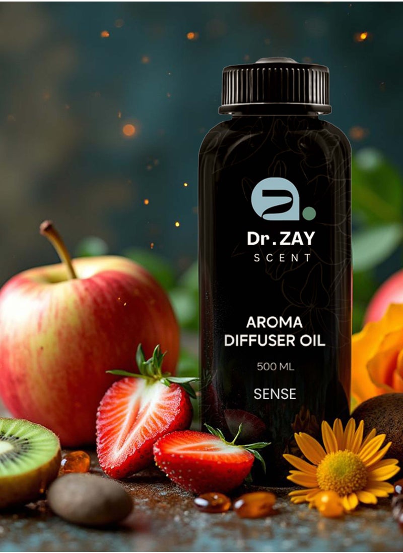 Dr Zay Scent Diffuser Aroma - SENSE (500ML) | Notes of Fruity, Floral, Amber | Perfect for Home, Hotels & Offices | Made in the UK