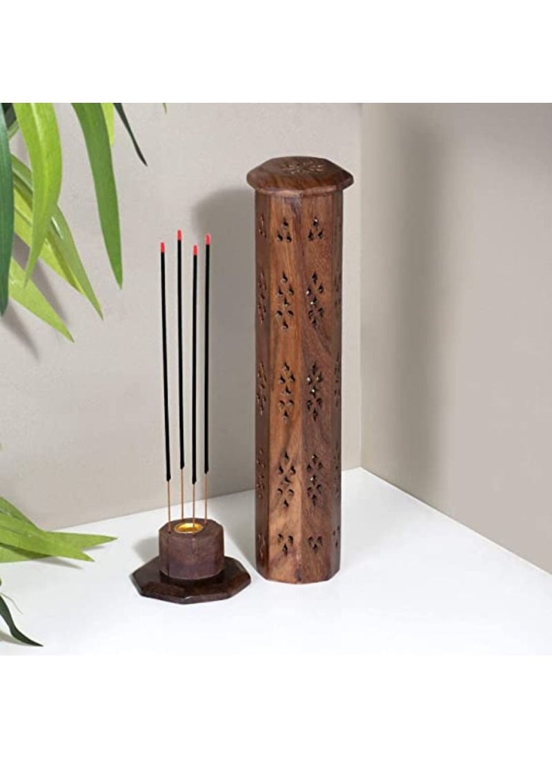 Wooden home fragramce home decor Wooden Incense stick holder Mabkhara tower shape