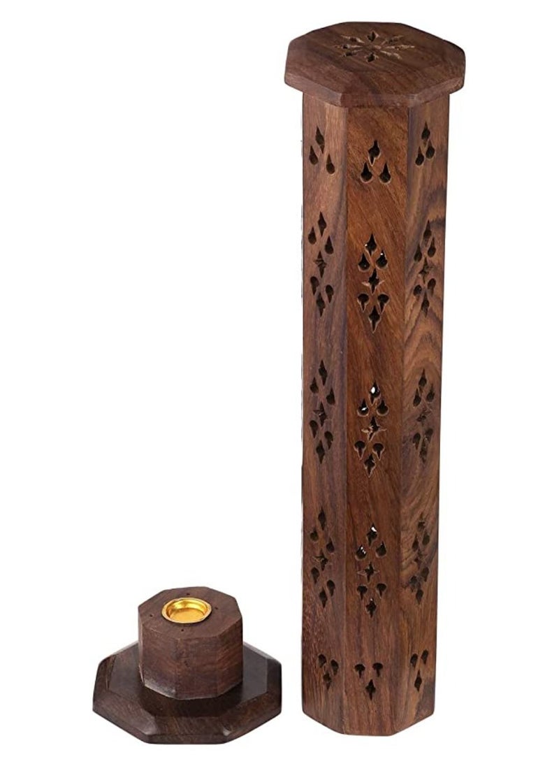 Wooden home fragramce home decor Wooden Incense stick holder Mabkhara tower shape