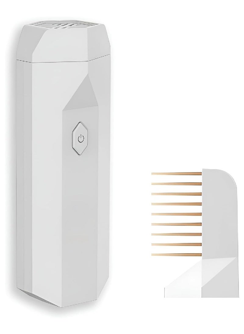 Arabian Electronic Incense Burner 2 in 1, Usb Rechargeable Hair Comb Electric Bakhoor for Home, Incense Burner Aromatherapy Machine Muslim Ramadan Aroma Diffuser (White)