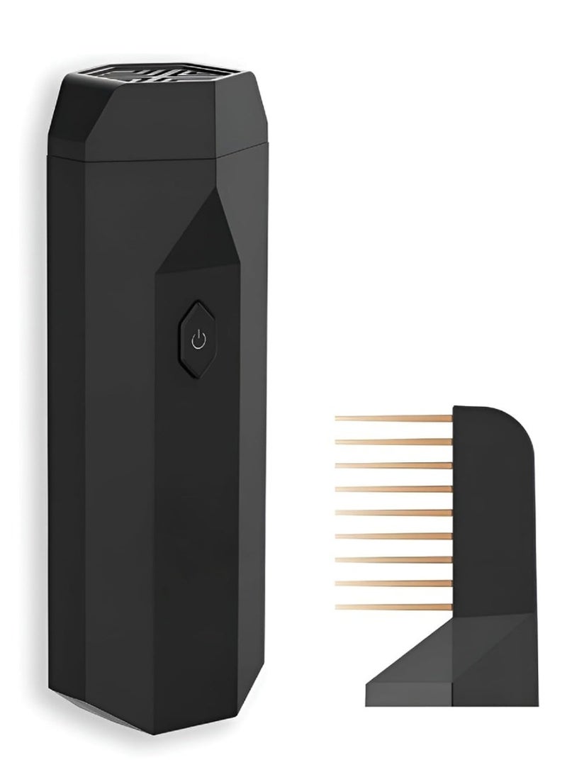 Arabian Electronic Incense Burner 2 in 1, Usb Rechargeable Hair Comb Electric Bakhoor for Home, Incense Burner Aromatherapy Machine Muslim Ramadan Aroma Diffuser (Black)