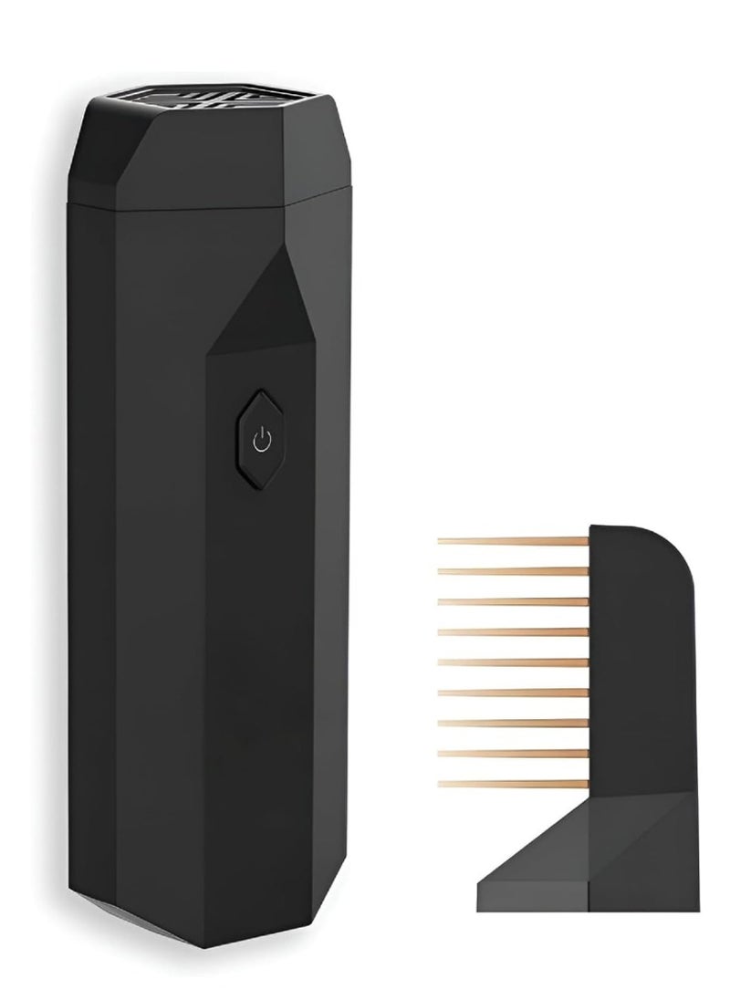 Arabian Electronic Incense Burner 2 in 1, Usb Rechargeable Hair Comb Electric Bakhoor for Home, Incense Burner Aromatherapy Machine Muslim Ramadan Aroma Diffuser (Black)
