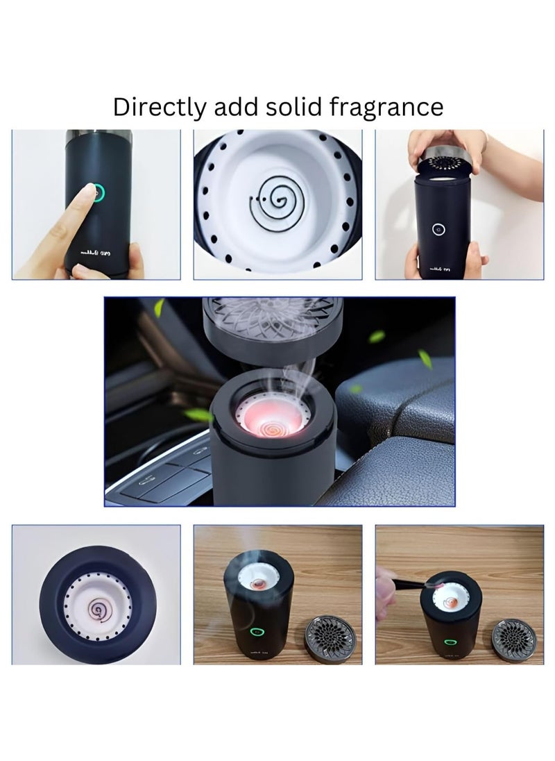 Electric Bakhoor Burner, Car Electric Incense Burner, Portable USB Rechargeable Smart Electronic Aroma Diffuser Car Incense Holder for Ramadan, Muslim Home Decoration