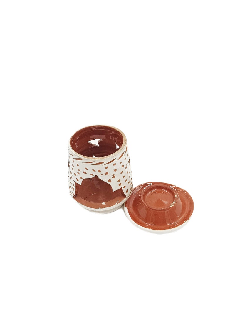 Moroccan Handmade Natural Clay Bukhoor Stand 10 X 9 cm