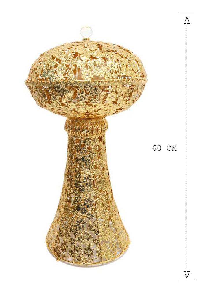Large Incense Burner with top cover 60 cm Tall Bakhoor Oud Holder Mabkhara for Home Fragrance and Decore