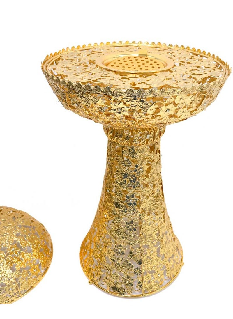 Large Incense Burner with top cover 60 cm Tall Bakhoor Oud Holder Mabkhara for Home Fragrance and Decore