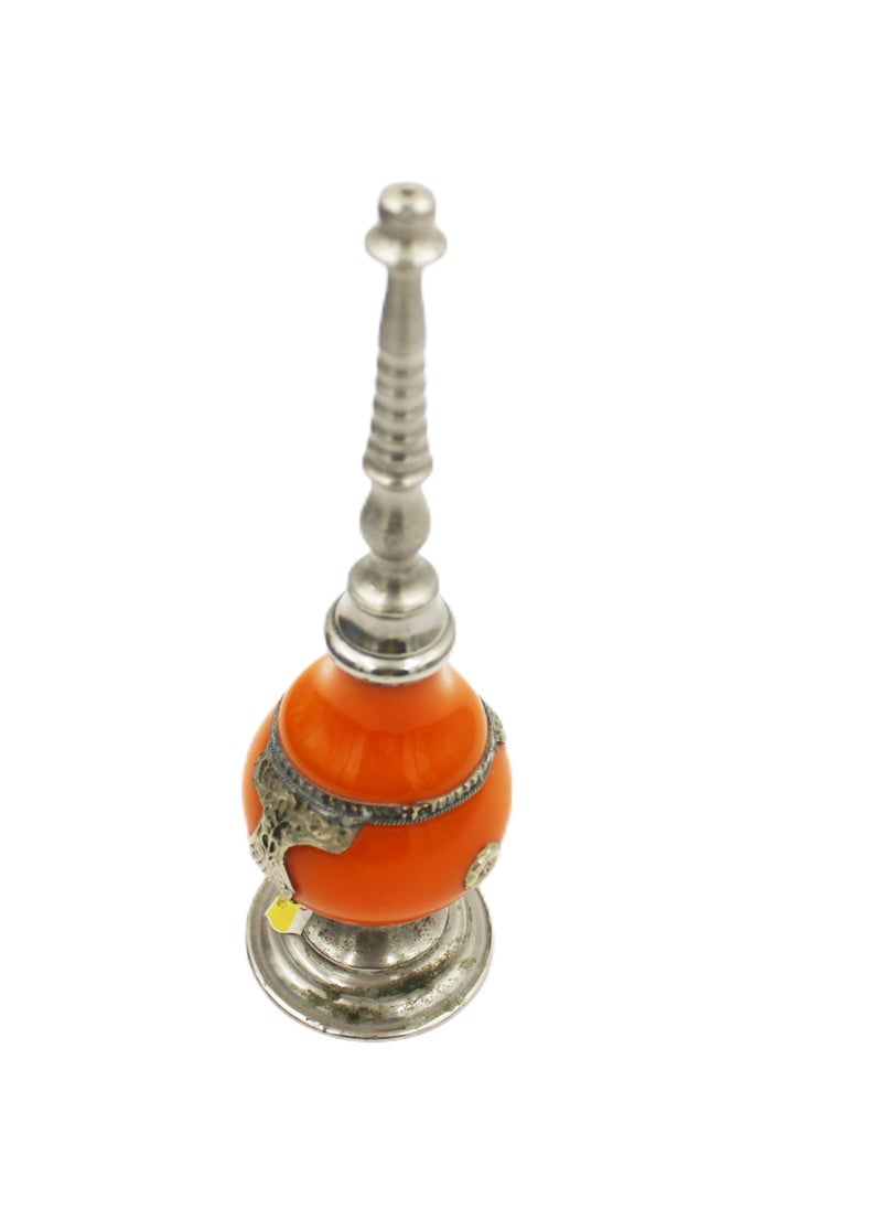 Moroccan Handmade Camel Bone Rose Water Holder With White Metal Work