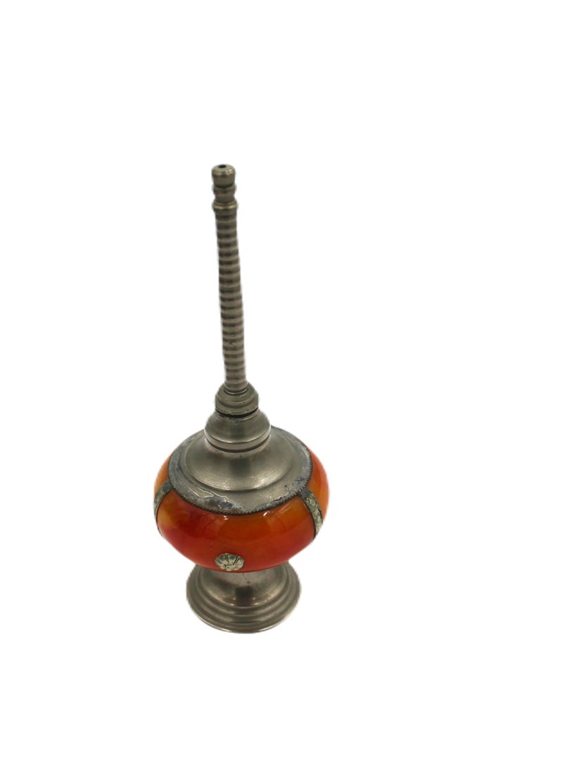 Moroccan Handmade Camel Bone Rose Water Sprinkler With White Metal Work