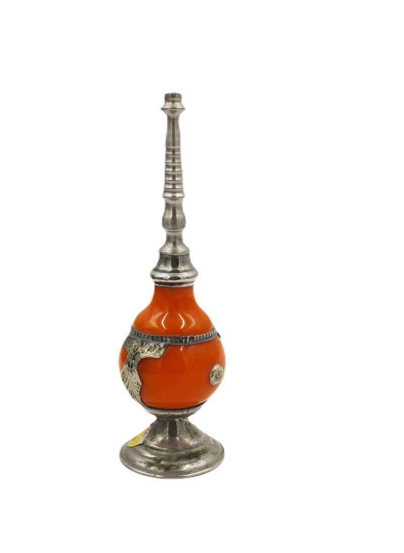 Moroccan Handmade Camel Bone Rose Water Sprinkler With White Metal Work