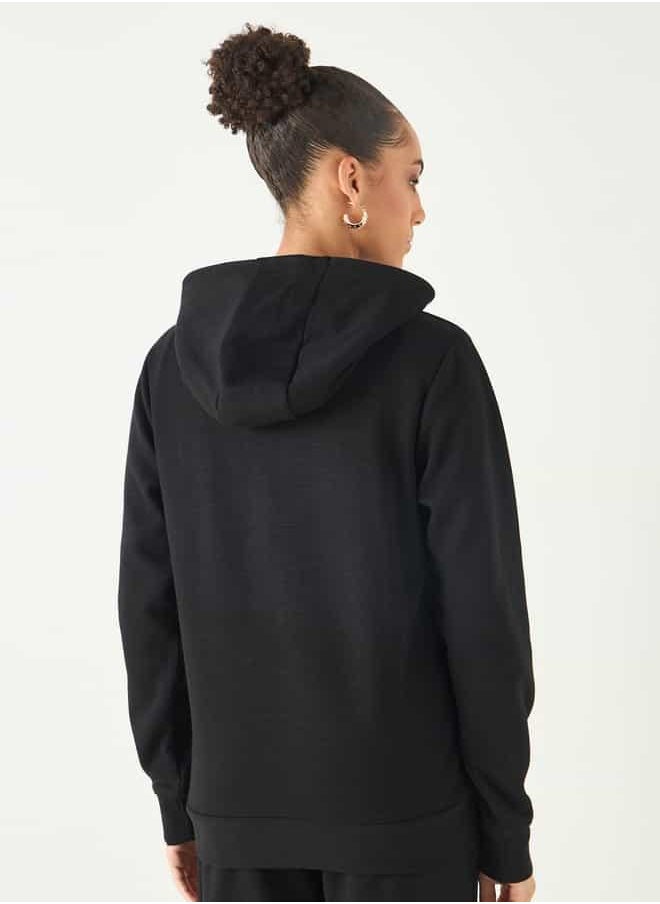 Kappa Logo Detail Zip Through Hoodie with Long Sleeves