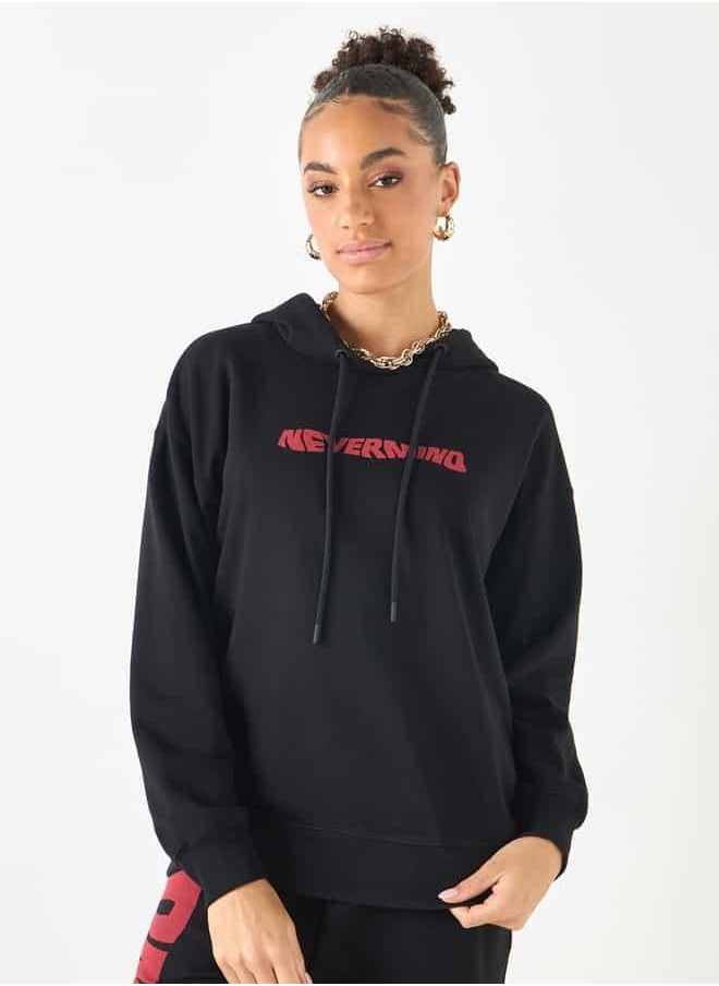 Nirvana Print Hooded Sweatshirt with Long Sleeves