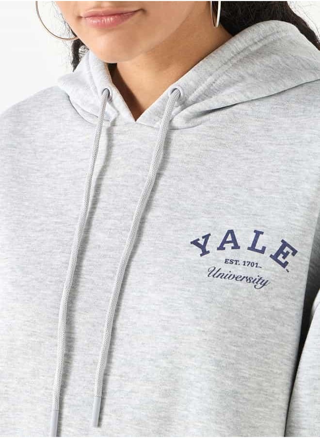 Yale Print Hoodie with Kangaroo Pocket