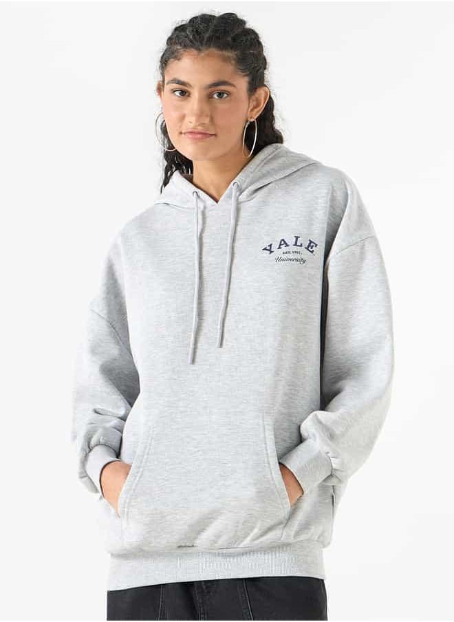 Yale Print Hoodie with Kangaroo Pocket