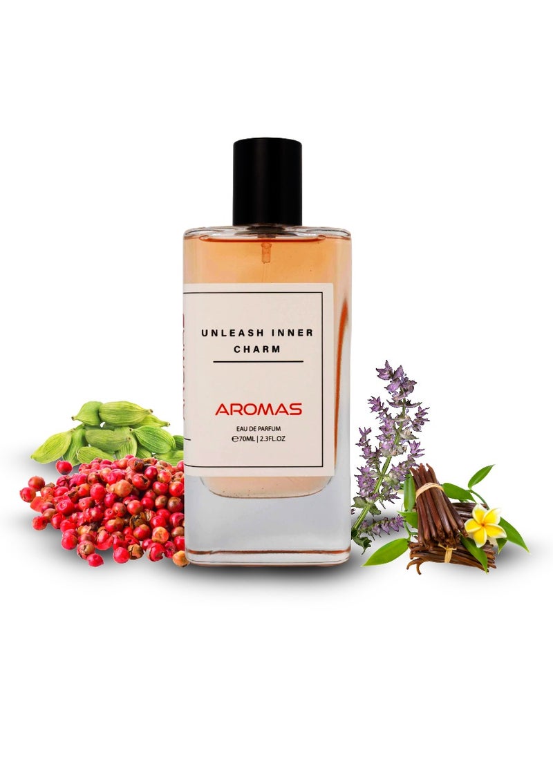 Aromas Unleash Inner Charm Perfume - Unisex Eau de Parfum Spray Long Lasting Luxurious Fragnance Perfume for Men and Women (70ml)