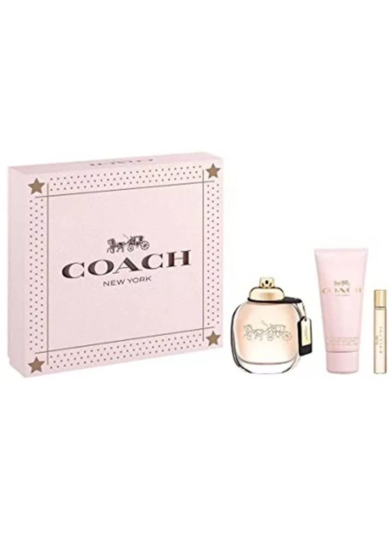 Coach New York Set (Eau de Parfum 90 ml + 7.5 ml + 100 Body Lotion) 90ml+7.5ml+100ml