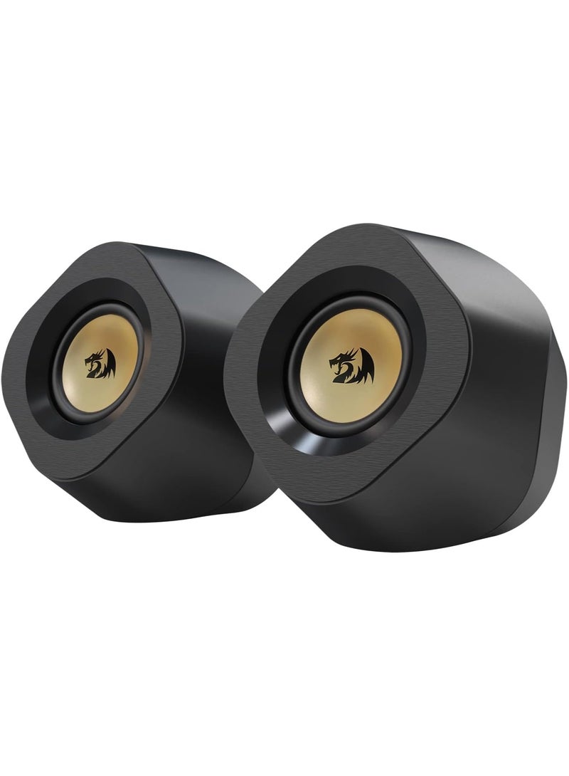GS590 Wireless RGB Desktop Speakers, 2.0 Channel PC Stereo Speakers with BT 5.0/USB AUX Port, Enhanced Sound and Inline Control, Rhythmic Sync Backlight