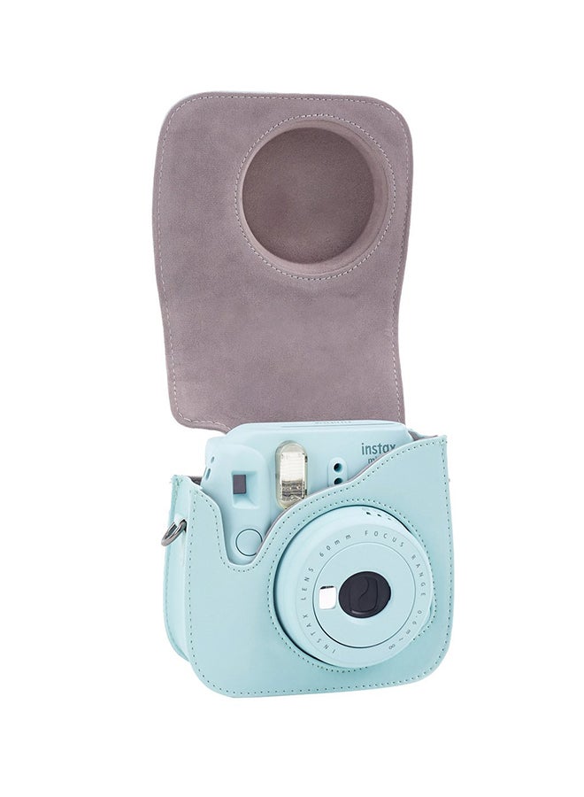 Instax Mini 9 Instant Film Camera Ice Blue With Leather Carry Case