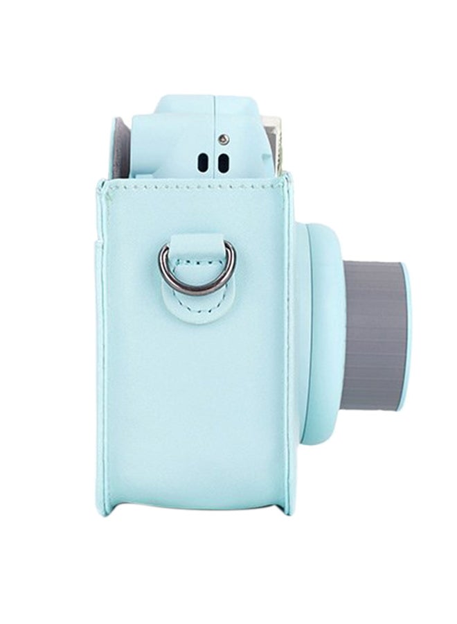 Instax Mini 9 Instant Film Camera Ice Blue With Leather Carry Case