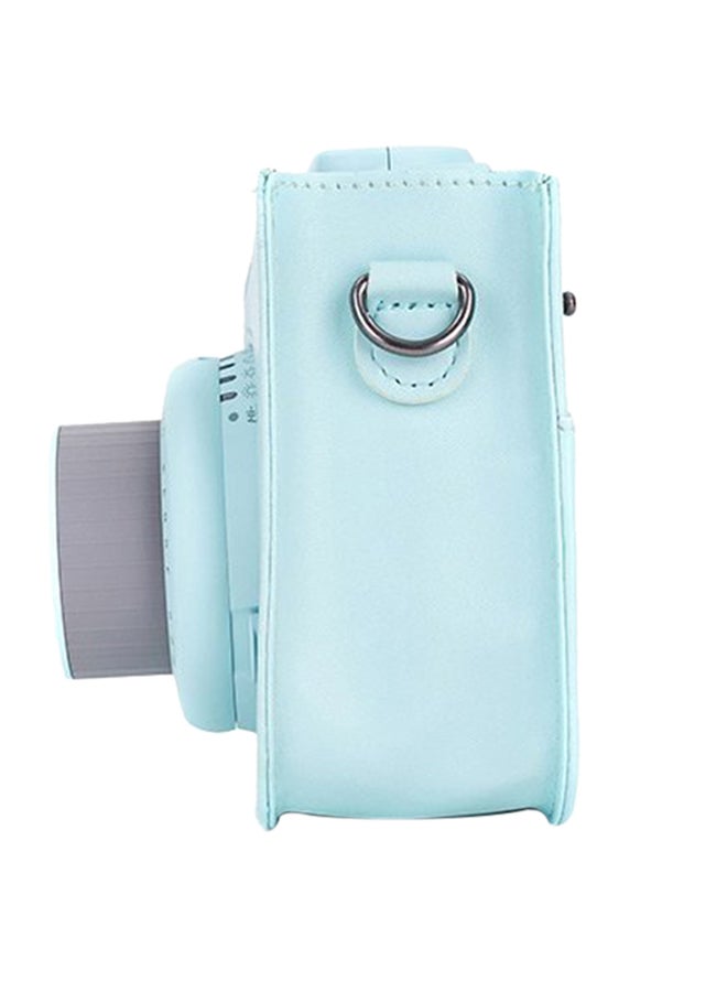 Instax Mini 9 Instant Film Camera Ice Blue With Leather Carry Case