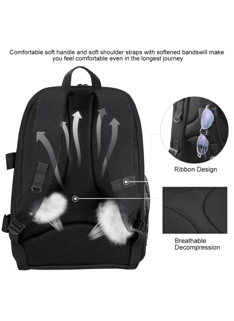 Waterproof  Camera Bag Case Travel DSLR Camera Backpack for SLR DSLR, Lenses, Accessories  Backpack Laptop Tablet Backpack Compatible for Sony/Canon/Nikon Camera and Lens Tripod Accessories