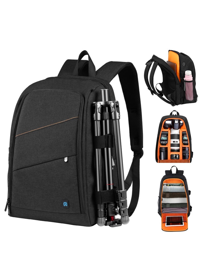 Waterproof  Camera Bag Case Travel DSLR Camera Backpack for SLR DSLR, Lenses, Accessories  Backpack Laptop Tablet Backpack Compatible for Sony/Canon/Nikon Camera and Lens Tripod Accessories