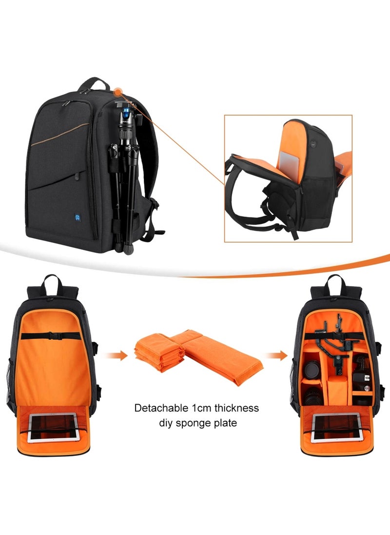 Waterproof  Camera Bag Case Travel DSLR Camera Backpack for SLR DSLR, Lenses, Accessories  Backpack Laptop Tablet Backpack Compatible for Sony/Canon/Nikon Camera and Lens Tripod Accessories