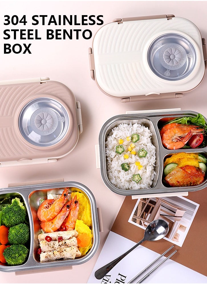 304 stainless steel insulated lunch box, bento box with compartments, portable meal box set, including tools and soup bowls