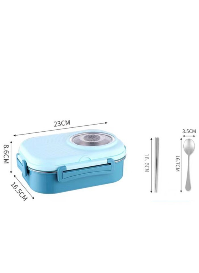 304 stainless steel insulated lunch box, bento box with compartments, portable meal box set, including tools and soup bowls