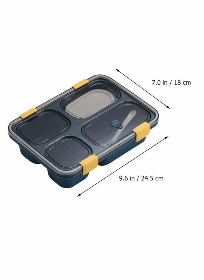 Bento Box, Leak Proof 4 Compartment Lunch Case Lunch Food Salad Containers Holder with Soup Bowl for Kids and Aldult