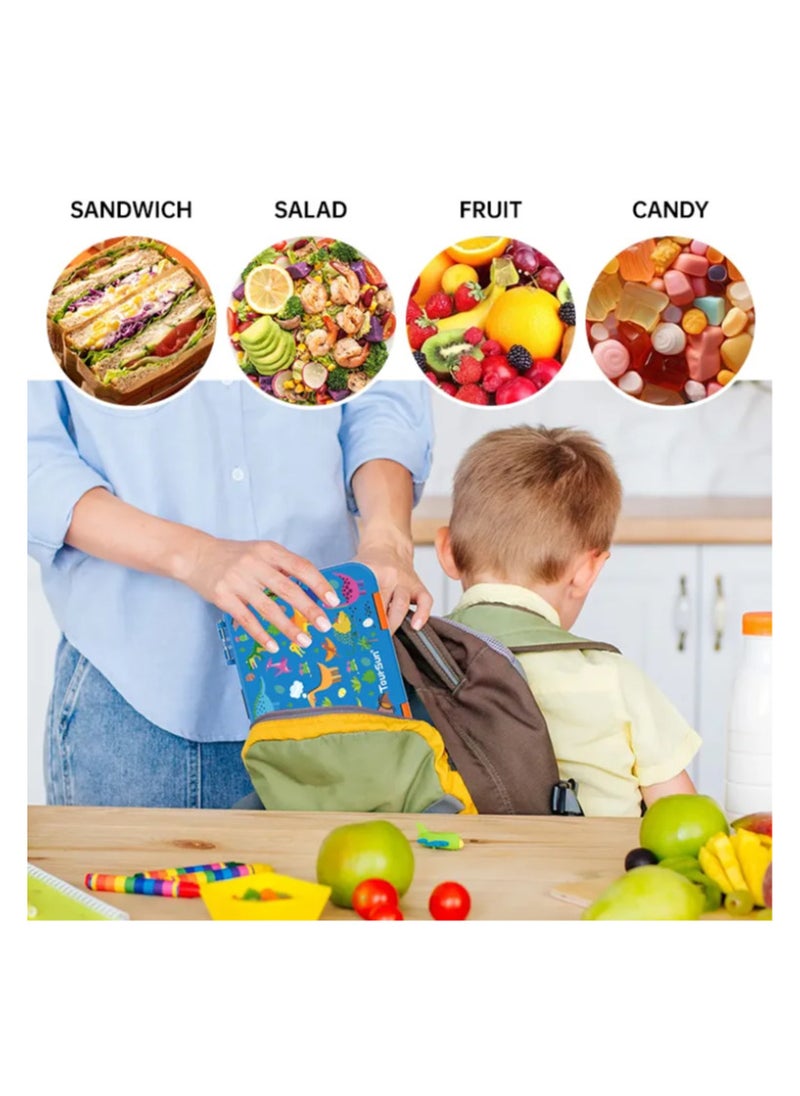 Lunch Box for Kids | Back-to-School Essential | 4 Compartments, Leak-Proof, BPA-Free | Freezer, Microwave & Dishwasher Safe (Green)