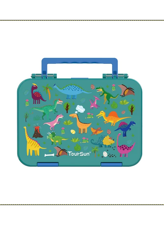 Lunch Box for Kids | Back-to-School Essential | 4 Compartments, Leak-Proof, BPA-Free | Freezer, Microwave & Dishwasher Safe (Green)