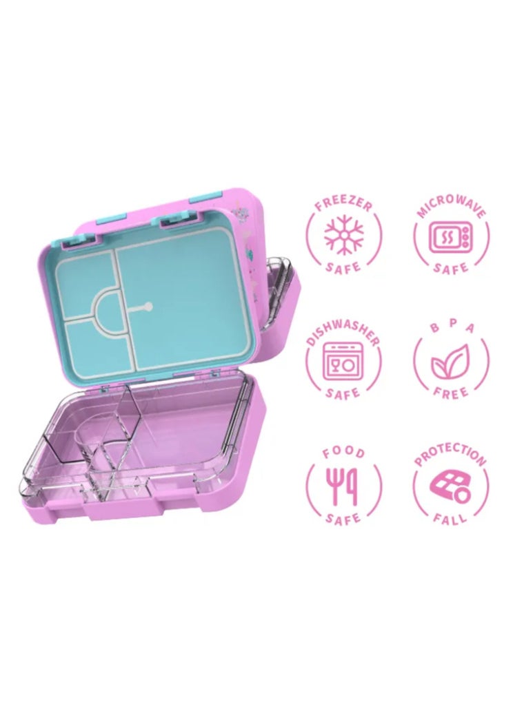 Lunch Box for Kids | Back-to-School Essential | 4 Compartments, Leak-Proof, BPA-Free | Freezer, Microwave & Dishwasher Safe (PINK)