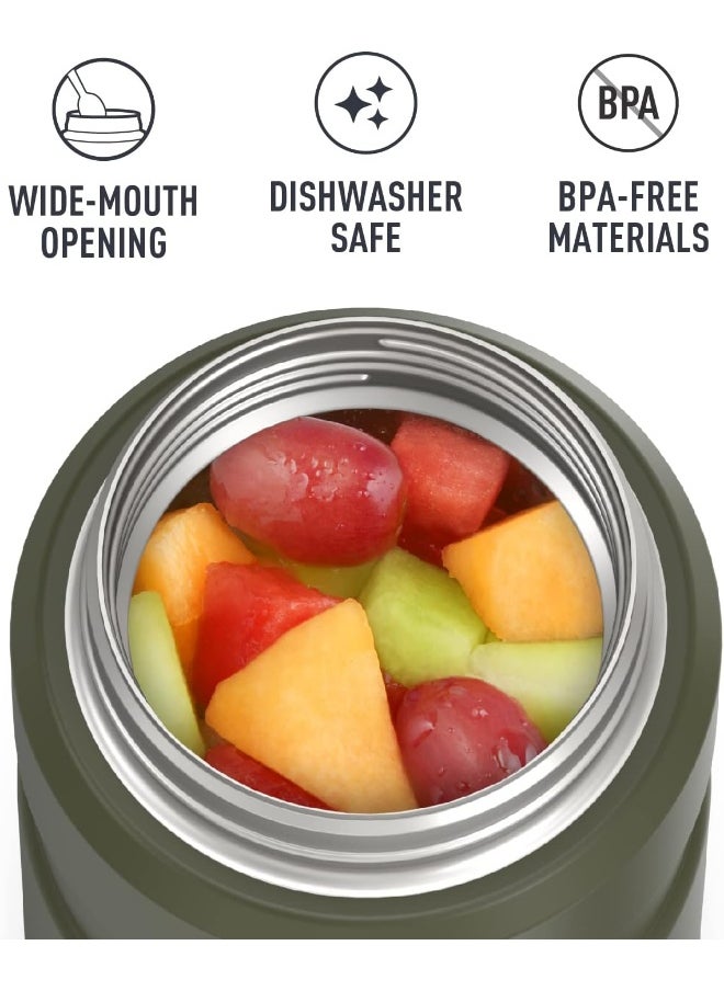 THERMOS STAINLESS STEEL VACUUM INSULATED ARMY GREEN JAR 710ML, SK3020AG, INSULATED FOOD JAR, LUNCH BOX, STORAGE CONTAINER, THERMAL FLASK FOR TRAVEL