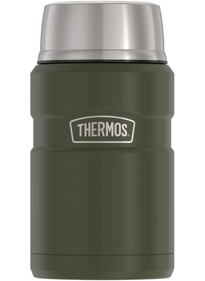 THERMOS STAINLESS STEEL VACUUM INSULATED ARMY GREEN JAR 710ML, SK3020AG, INSULATED FOOD JAR, LUNCH BOX, STORAGE CONTAINER, THERMAL FLASK FOR TRAVEL