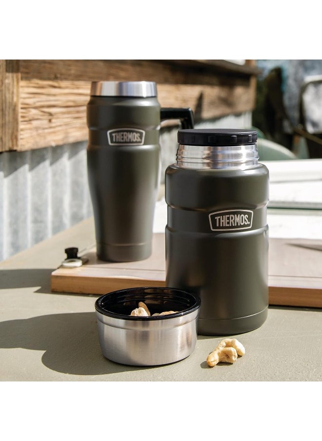 THERMOS STAINLESS STEEL VACUUM INSULATED ARMY GREEN JAR 710ML, SK3020AG, INSULATED FOOD JAR, LUNCH BOX, STORAGE CONTAINER, THERMAL FLASK FOR TRAVEL