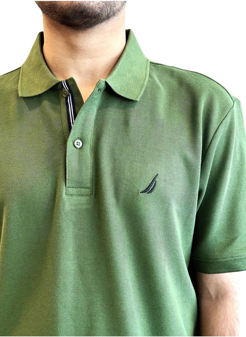 Men's Sage Green Short Sleeve Polo Shirt, Stylish Lightweight Summer Style