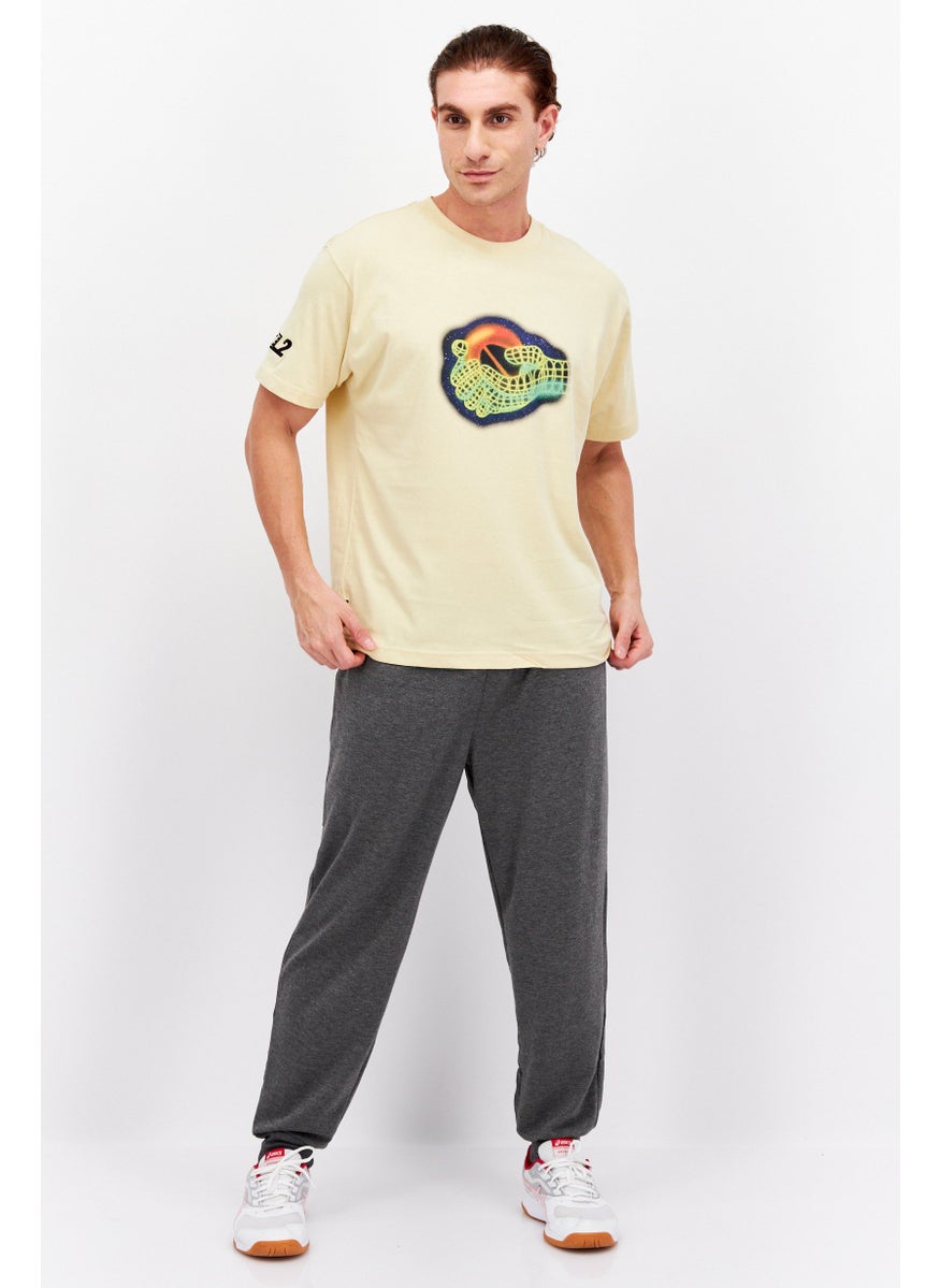 Men Sportswear Fit Short Sleeve Outdoor  T-Shirts, Khaki