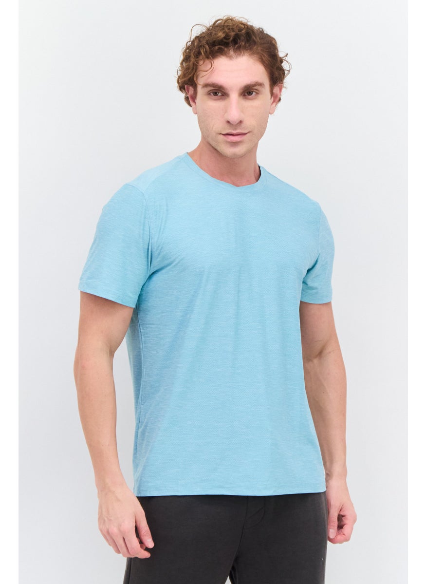 Men Sportswear Fit Short Sleeve Training T-Shirt, Mint Blue